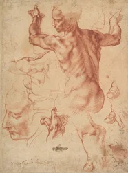 Studies voor de Libische Sibylle (recto), ca. 1510-11